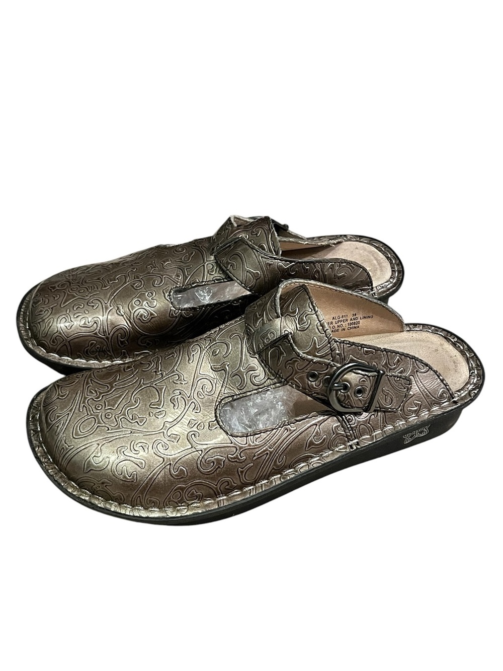 Algeria ALG-511 PG Light Pewter Leather Clogs